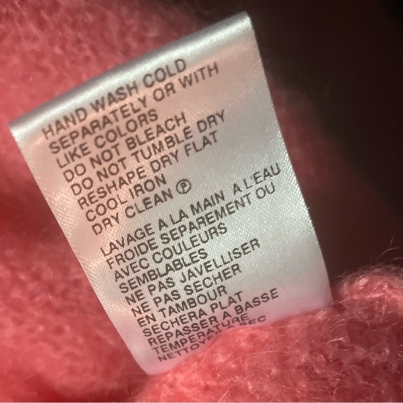 Womens Noos Orange Mohair Wool Blend Italian Knitwear Medium Sweater Neon Crop - Picture 9 of 9